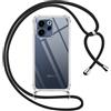 Pnakqil Cover per Oppo Reno15 F 5G / Reno15 FS 5G con Cordino, Trasparente Custodia con Laccio Tracolla Cellulare Girocollo Collana Protettiva per Oppo Reno15 FS 5G 6,57, Nero