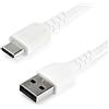 StarTech.com Cavo adattatore da USB 2.0 a USB-C di 1 m - Fibra aramidica e Protezione EMI - Cavo di ricarica TPI - Bianco (RUSB2AC1MW)