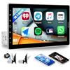 SIXWIN 1 Din Autoradio con Carplay Android Auto, 10.1 Pollici HD Touchscreen Schermo con Bluetooth RDS/AM/FM USB AUX Mirror Link Controllo del Volante+ Youtube