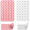ENBRWAS Impugnatura per telefono in silicone double-face, 40 ventose più forti per un uso a mani libere, supporto antiscivolo adesivo (trasparente-rosa), accessori per telefono leggeri (trasparente-rosa)