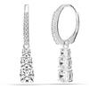 LeCalla - Orecchini a goccia con chiusura a monachella in argento Sterling con zirconi cubici, per donne, 5x32 mm, Argento, Zirconie sintetico