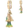 CRISNATA Rosa/oro giallo placcato animale insetto Charms, argento sterling principe rana, ape miele, farfalla, unicorno sulla luna, pappagallo, cane, tartaruga, coniglietto perline