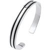 Treasure Bay Bracciale rigido da uomo in argento Sterling 925 massiccio, bracciale rigido da uomo, Misura unica, Argento sterling