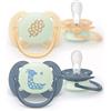 Philips Avent Ultra Soft Night Ciuccio 6-18 Mesi Luminescente 2 Pezzi - Foglia/Cerbiatto