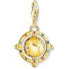 THOMAS SABO Ciondolo a forma di sfera del mondo in argento sterling 925 di alta qualità con elegante placcatura in oro giallo 750 e pietre colorate, dimensioni: 28 x 17 mm, 1923-488-7, misura unica,