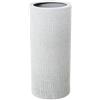 DRW Portaombrelli rotondo in ceramica con strisce verticali in beige sabbia 50x25x25 cm