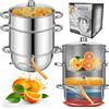 KARL HAUSMANN Pentola per Succhi a Vapore 8L Inox per Induzione, Gas, Vetroceramica ed Elettrico - Estrattore di Succo per Frutta e Verdura, con Tubo, senza BPA, Grande Capacità