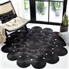 Vipanth Exports Tappeto in iuta naturale, intrecciato a mano, design circolare, tappeto per soggiorno (colore: nero, 90 x 90 cm)