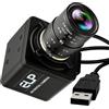 ELP Fotocamera USB HD da 16 MP, 2,8 - 12 mm, zoom ottico manuale 4x, obiettivo di montaggio CS, alta risoluzione per Lightburn OpenCV Live Streaming e microscopio USB Plug & Play per Windows, Linux e