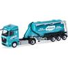Herpa modello camion Mercedes-Benz Actros 18 Streamspace autoarticolato silo Weber Betonpumpen (Austria), miniatura in scala 1:87, pezzo da collezione, Made in Germany, plastica