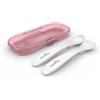 Nuvita Easy Eating Rosa Cool - Set cucchiaio e forchetta per bambini da 6 mesi, 1 set
