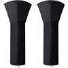 ANSTROUT 420D Patio Heater Cover, Waterproof with Zipper, Outdoor Propane Heater Cover for 24 Months of Use - Size 89 Hx33 Dx19 B Round - Black (2Pack)