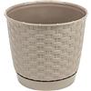 Prosperplast Vaso da fiori 2,8L Ratolla 19x19x16,5 cm, Mocca
