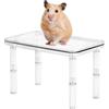 DONGKER Piattaforma di Supporto per Criceti, Piattaforme di Criceto Trasparente, Giocattolo Criceto Stand con Gambe Regolabili in Altezza per Criceti, Gerbilli, Ratti, Cincillà, Arrampicata ed Esercizio