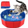 LQTSLFM Piscina per Gatti, Piscinetta per Gatti, Piscina Cani, Piscina per Gatti Pieghevole, Piscina Gioco per Cani e Gatti Possano Giocare nell'acqua, Fare il Bagno e Riposare (30x10cm-RossoA)