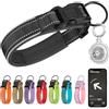 Ledeak Collare Tattico per Cani, Regolabile Riflettente Collare Cane con AirTag Portachiavi Impermeabile per Apple Airtag, Collare Cane in Nylon per Cani di Taglia Piccola Media e Grande (Nero, XL)