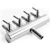 CVASNF Distributore d'aria in acciaio inox, regolatore del flusso d'aria, valvola di ritegno regolabile per acquario, valvola ad aria, ingresso 8 mm, uscita 4 mm, distributore per pompe ad aria