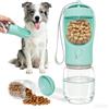 Liphier Bottiglia per cani portatile 2 in 1 per Viaggio(Verde, 350ml)