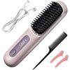 KUWUNG Spazzola Lisciante per Capelli, Spazzola Lisciante Senza Fili, Spazzola Capelli Ricaricabile Elettrica Portatile per Capelli Corti con 3 Livelli di Calore e Display LED