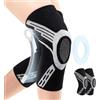 Cezlstesy Ginocchiere Sportiva, 2 Pezzi Tutore Ginocchio di Compressione con Stabilizzatori Laterali, Ginocchiere Palestra, Tutore Ginocchio per Uomo e Donna Fitness e Attività Fisica (Nero XXL)