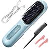 KUWUNG Spazzola Lisciante per Capelli, Spazzola Lisciante Senza Fili, Spazzola Capelli Ricaricabile Elettrica Portatile per Capelli Corti con 3 Livelli di Calore e Display LED