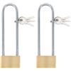 BGS Do it yourself Kraftmann - Lucchetto Con Arco Extra Lungo, 40 Mm, In Ottone Massiccio (Confezione da 2)