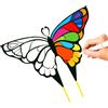 Simxkai Butterfly Kite Easy to Fly for Kids, Adults, Beginners, Single Line (White) No Colored Pens