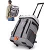 TOURIT - Zaino termico refrigerante con ruote, grande zaino frigo 30l, 50 lattine, borsa termica isolata portatile, per spiaggia, per uomini e donne, per viaggi, campeggio, escursionismo, nero