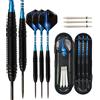 Sino-K Freccette Acciaio da 3 Pezzi Freccette Professionali in tungsteno da 22 Grammi con aste in Alluminio, Canna in Ferro, Punta in Acciaio e aste Extra (Blu)