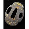 Antico ferro giapponese Tsuba Samurai Katana guardia spada con intarsio H-0085
