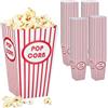 Relaxdays Sacchetti per Popcorn, Set 100, a Righe, Feste Compleanno Tema Cinema, Box Contenitore Cartone, Rosso Bianco