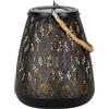 Eglo Lanterna solare per esterni Z_Solar, lampada da tavolo per giardino e balcone, luce decorativa esterna in metallo e plastica nero-oro, illuminazione calda