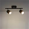M Ledme - Lampada da soffitto Serie Black 2 faretti GU10, per uso in ambienti interni asciutti IP20, adatta per bagno, soggiorno, camera da letto e cucina (Lampadina non inclusa)