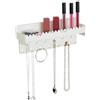 Relaxdays Portagioie da Parete, Organizer Collane, Orecchini e Bracciali, Mensola Portatrucchi, 12 x 30 x 8 cm, Bianco