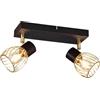RL LIVE YOUR LIGHT Reality Spot Bar Ardon R81382080, Metallo Nero Opaco/Oro tranne 2x E14