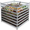 Relaxdays compostiera in Acciaio zincato, Ampia da Giardino, 90x90x90 cm, 729 Litri, per Foglie, staffe, Argento