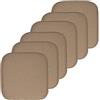 Sweet Home Collection Cuscino per sedia in memory foam, motivo a nido d'ape, antiscivolo, con retro in gomma arrotondato, quadrato, 40,6 x 40,6 cm, Charlotte Taupe, confezione da 6
