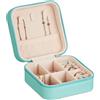 Relaxdays Valigetta Portagioie, Cofanetto Porta Gioielli Viaggio, Organizer Anelli e Collane, 5 x 10 x 10 cm, Turchese