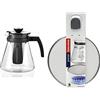 Tescoma 646624 Teo Teiera con Filtro, Vetro, 1.7 L & 420944 Retina Spargifiamma, Acciaio Inossidabile, Grigio