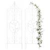 Relaxdays Supporto per rampicanti Set da 2, griglia Metallica autoportante, edera e Rose, A x L: 116 x 35 cm, Bianco