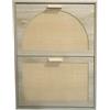 DRW Scarpiera con 2 cassetti in Legno e Rattan Naturale 78x60x17cm