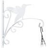 Relaxdays Gancio Portavasi, per Vasi e Cesti Sospesi, Lanterne e Campane, Fissaggio a Parete, HLP: 30x29,5x2 cm, Bianco, Ferro, 30 x 29,5 x 2 cm