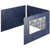Relaxdays Tende per Gazebo Laterali, Set 3, Telo Impermeabile, Pareti in PE, Chiusura a Strappo, 2x3 m, Finestra, Blu