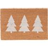 Relaxdays Zerbino Ingresso in Fibra Cocco, 60x40 cm, Tappetino Antiscivolo Esterno e Interno, con Abeti, Bianco Naturale