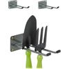 Relaxdays Gancio Porta Attrezzi da Giardino, Set da 3, L: 24 cm, Appendi Accessori Giardinaggio e Officina, Argentato, 7.5 x 9 x 24 cm