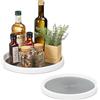 Relaxdays Portaspezie Girevole, Set da 2 Organizer da Cucina, Piatto Ø 25 e 30 cm, Organizzatore Bagno, Bianco Grigio