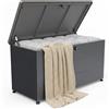 Relaxdays Box da Giardino, Resistente intemperie e UV, per Cuscini e Attrezzi, 59x115x50 cm, Nero