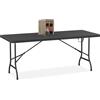 Relaxdays Tavolino Ripiegabile da Giardino, HLP 73x180x74 cm, Tavolo Pieghevole di Plastica e Acciaio, Campeggio, Nero