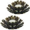 Relaxdays Portacandele, Set da 2, a Forma di Fiore, Supporto in Ghisa, Esterni e Interni, H x D 6 x 13,5 cm, Bronzo