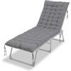 Relaxdays Cuscino per panchina Imbottito, Trapuntato con Lacci, 190x70 cm, Esterno, Grigio